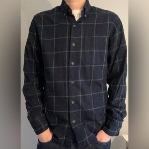 J. Crew Men's Dark Blue Plaid Shirt